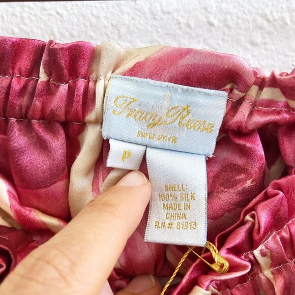 NWOT TRACY REESE 100% Silk Off The Shoulder Top Size Petite - Picture 6 of 6